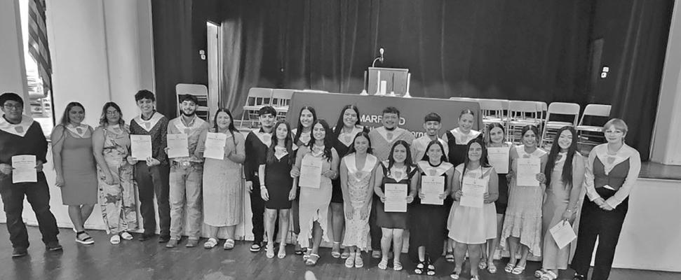 Marfa ISD held its National Honor Society induction ceremony last Thursday, where 22 students were recognized. Students must carry a minimum of a 3.0 GPA, show leadership in school or community. Courtesy photo