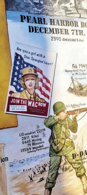 Mural outside American Legion Post 79 in Alpine has an artistic rendition honoring women in the military. Avalanche photo by Roxanne Hill