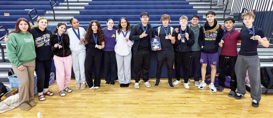 The AHS Powerlifting team members competing in Fort Stockton were Alyna Gutierrez, Aila Carpenter, Destiny Salguero, Hailey Adams, Vianney Santos, Trinity Vega, David Baca, Dane Jeffress, Reuel Portillo, Camilo Celaya, Abram Portillo, Arturo Santos, and Gus Thompson. Courtesy photo