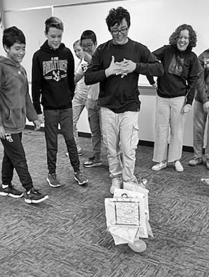 Alpine Middle Schoolers built a device that will safely deliver their turkey to the dinner table, just in time for Christmas. Courtesy photo