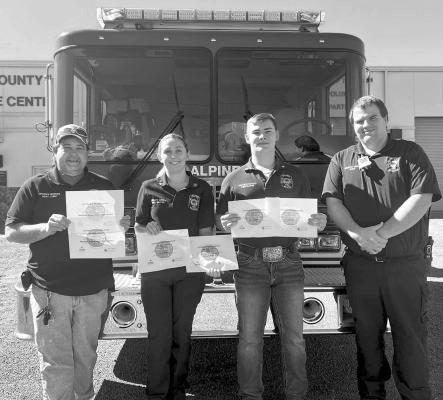 Alpine firefighters receive certifications