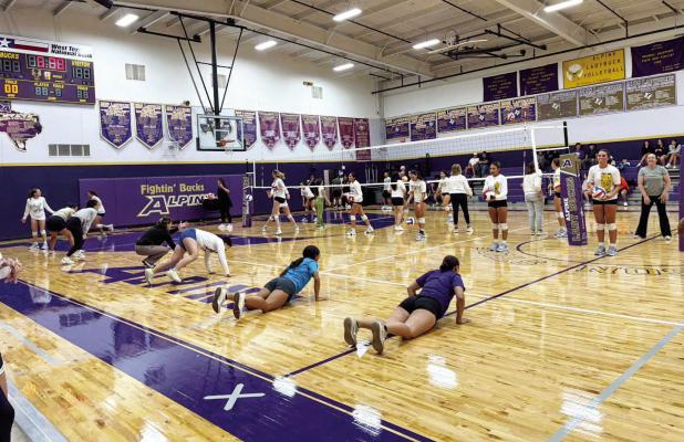Coaches, parents, players, and friends all took part in the Lady Bucks’ Midnight Madness event. Courtesy photo