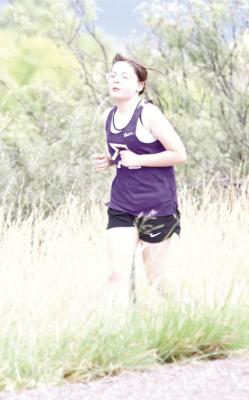 Alpine Middle Schoolers take on “The Hill” on Loop Road Saturday morning during Alpine’s Big Bend Mountain Ramble. Pictured are Allison Arcadi, Paola Gonzales, and Zoe Munoz.