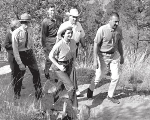 Lady Bird Johnson hiking at Big Bend National Park in 1966. Courtesy photo