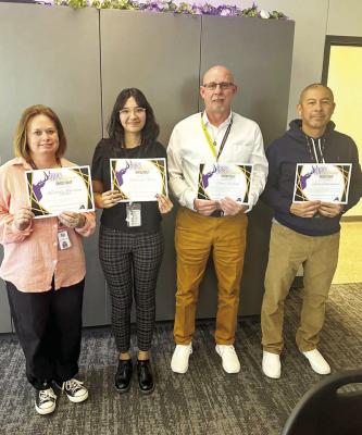 Alpine High School teachers Kristyl Albertson-Reyna, Gabriela Olivas, Chris Virdell, and Jerry Dominguez received a Buck Brilliance shout-out from either a parent, staff member, or community member this week, recognizing their contributions to the students of Alpine. Courtesy photo