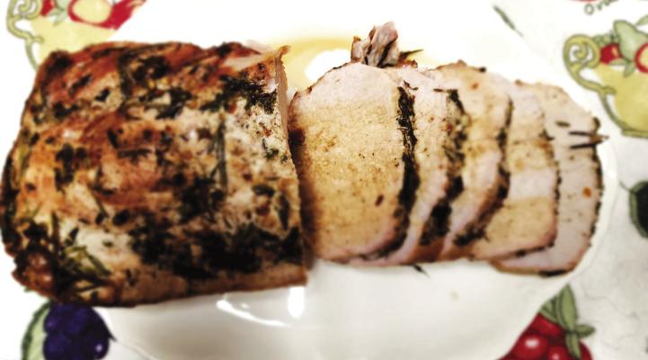 Rosemary Pork Loin Roast Photo by Kara Gerbert