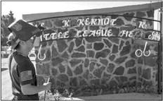 Students from Alpine High School’s CTE advanced welding class, led by Adam Llanez recently restored the H. L. Kokernot little league sign. The sign had been missing several letters. Courtesy photo