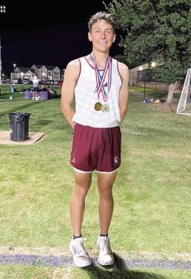 Kaden Lees-Whetten will once again take the stage at the State UIL Track and Field meet, after placing at Regionals to qualify in two events this year. Courtesy photo