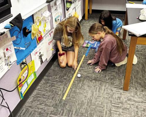 Sixth graders at Alpine Middle School learned about gravity and friction last week in their science class. Courtesy photo