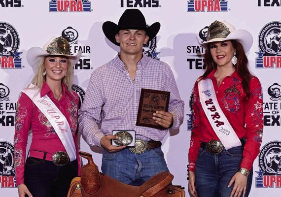 Wyatt Fields, a Sul Ross State University rodeo team member, recently won the United Professional Rodeo Association’s 2023 steer wrestling championship. Courtesy photo