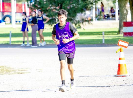 Ty Bejaran of Marfa competed in Pecos on Saturday, August 8, in the cross-country meet held at Pecos’ Maxey Park. Photo by Kara Gerbert
