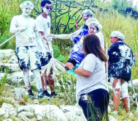 Seniors paint the A