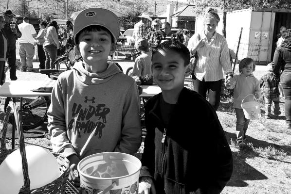 Mason Losoya and Vincent Garcia of Alpine participated in the Easter egg hunt that was held at the Alpine Farmer’s Market. A good group of kids of all ages showed up along with their parents to participate. Avalanche photo by Kara Gerbert
