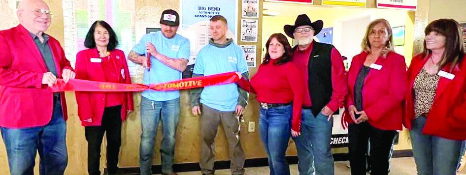 Big Bend Automotive held its grand opening and ribbon cutting on Saturday afternoon. The new owners Sheldon Beames and Brandon Schauman are pictured with the Alpine Ambassadors. Courtesy photo
