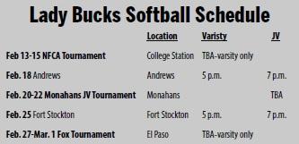 Lady Bucks Softball Sched