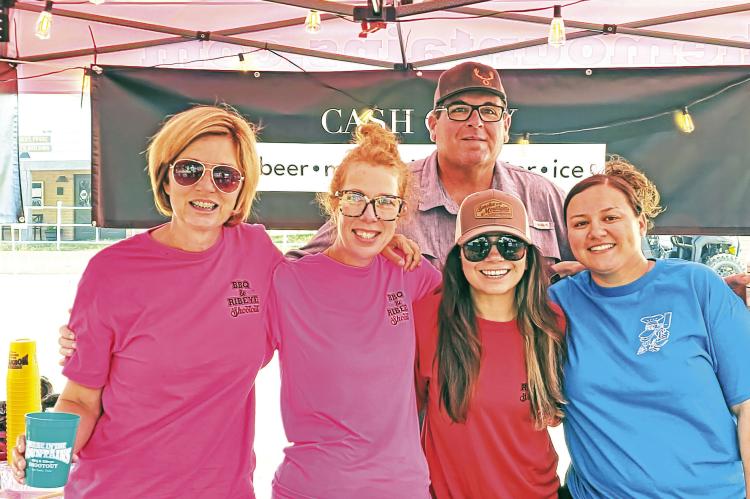 This crew of volunteers kept everything rolling and everyone hydrated at this year’s Smoke in the Mountains BBQ and Ribeye Shootout held in Fort Davis this past weekend. In back, Stephen Boultinghouse, and in front, from left, Shera Welch, Janna Stubbs, Audrey Hurley, and Brenda Vargas. Photo by Kara Gerbert