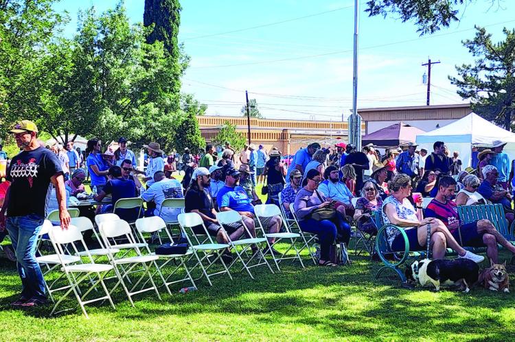 Residents of Alpine and the surrounding area celebrated this year’s semiquencentennial on the lawn of the Brewster County Courthouse on Saturday with food booths, fellowship, and patriotism. Photo by Kara Gerbert