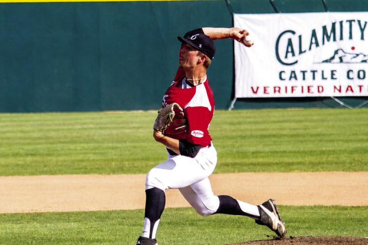 Reese Weaks prepares to hurl a slider to Homeplate during a home game earlier in the season. Photo by Kara Gerbert