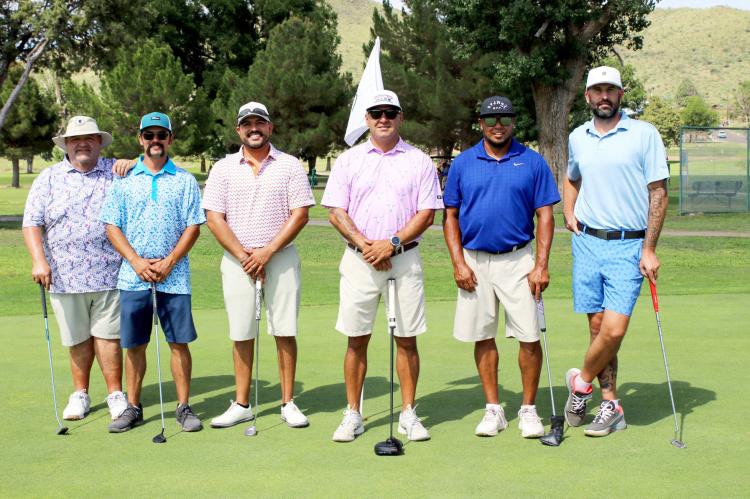These golfers turned out for the 7th Annual Kaleena Ramos Bad Out Golf Scramble to raise scholarship funds for students from Alpine High School and Sul Ross State University. From left are Felipe Fierro, JJ Alvarado, Chris Martinez, Noé Lujan, Adam Llanez, and Keith Nixon. Courtesy photo