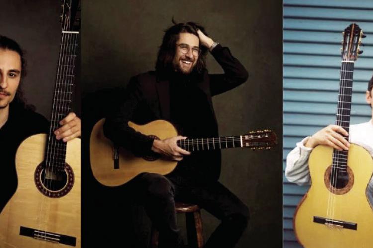 Renowned guitarists, pictured left to right, Dragos Ilie, Jeremy Waldrip, and Nicolas Hurt will be gracing the Big Bend area for one special weekend in April. Courtesy photo