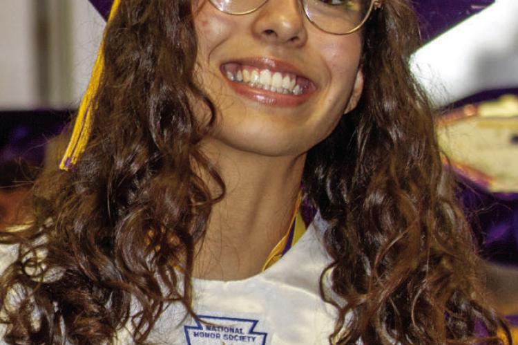 Salutatorian Emyliana Hernandez is all smiles prior to last Friday night’s Class of 2026 graduation ceremony. Photo by Kara Gerbert
