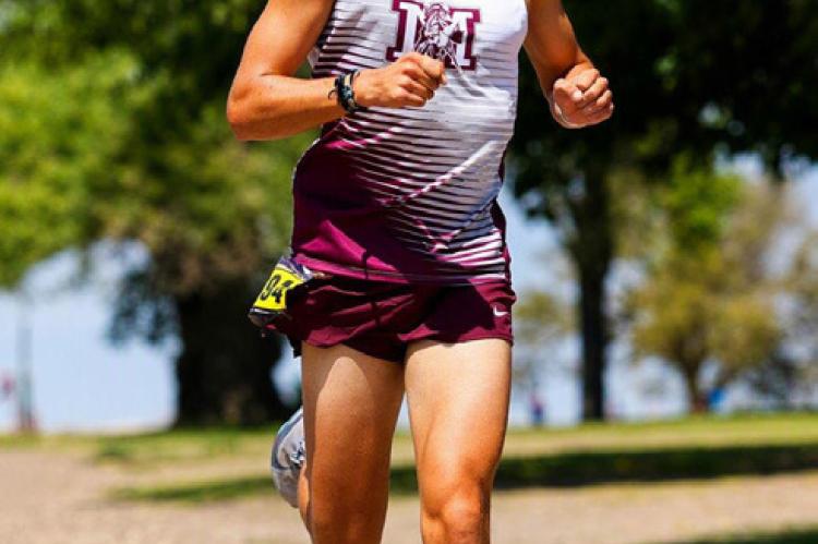 Kaden Lees tackles the course at the Marfa Desert Stampede cross-country meet this past weekend. Photo courtesy of Marathon ISD