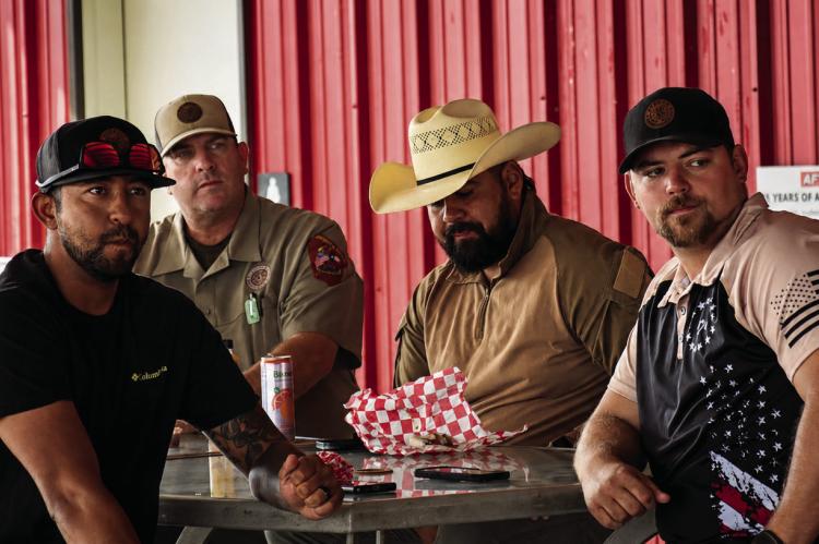 Members of the Brewster County Sheriff’s Department, including Josh Ruiloba, Chris Roach, Izzy Hernandez, and Preston Bolton, were on hand last Friday for Big Bend Telephone’s law enforcement appreciation breakfast, announcing the IFAST initiative. Photo by Rasor Creative